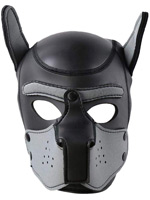 Puppy Play Dog Mask - Negro/Gris
