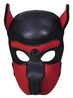 Puppy Play Dog Mask - Negra/Roja