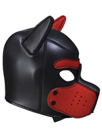 Puppy Play Dog Mask - Negra/Roja