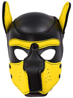 Puppy Play Dog Mask - Negro/Amarillo