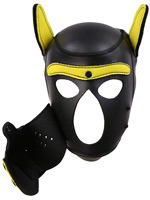 Puppy Play Dog Mask - Black/Yellow