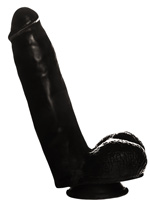 Consolador Negro Push 16 cm con Ventosa