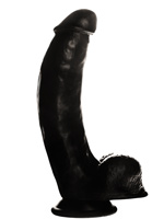 Consolador Negro Push 19,5 cm (7.7 inch) con Ventosa