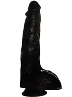 Consolador Push Negro 20 cm (7.8 inch) con Ventosa