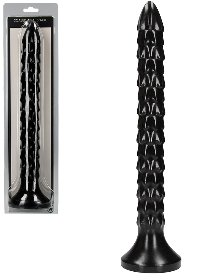 OUCH! Scaled Snake 12 inch Anal Dildo - negro