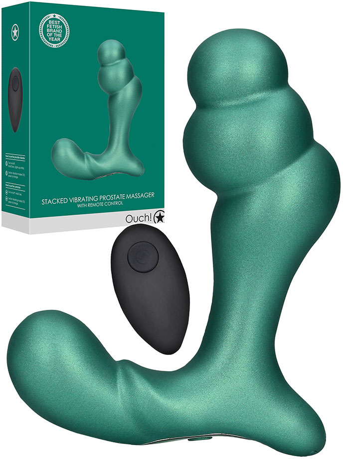 OUCH! Stacked Vibrating Prostate Massager - Verde