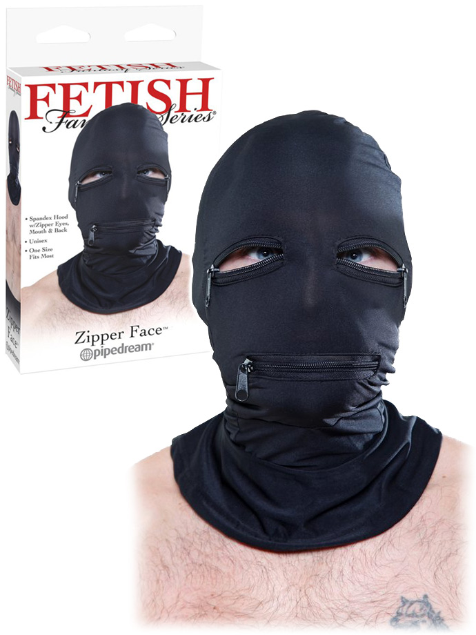 Fetish Fantasy - Zipper Face Hood Negro - Capucha Bdsm