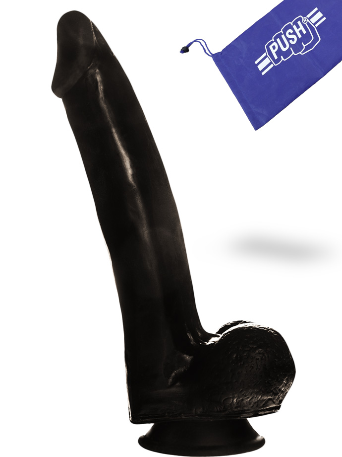 Consolador Negro Push 17 cm (6.7 inch) con Ventosa