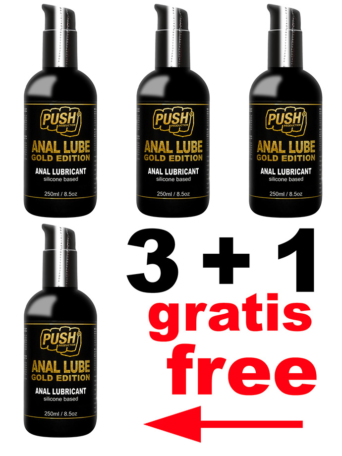 3 + 1 Lubricante Anal Silicona PUSH Gold Edition 250 ml