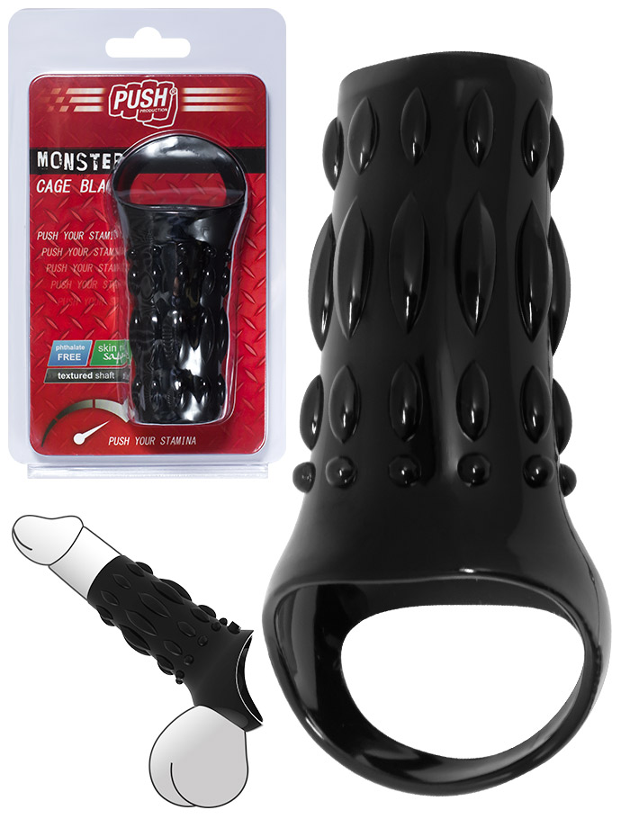 Push Monster - Cock Cage Black