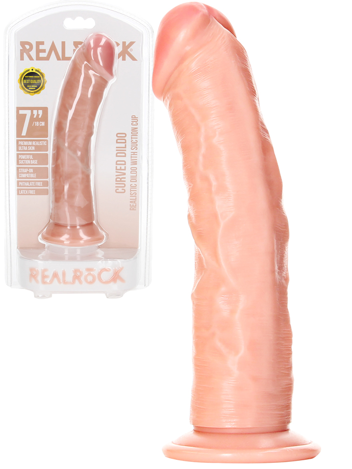 RealRock - Dildo 18 cm con ventosa - Curved Ultra Skin