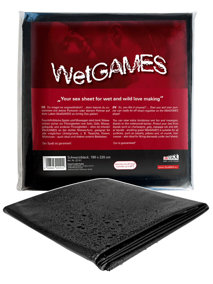 Wet Games Sex-Sheet - Negro 180 x 220 cm