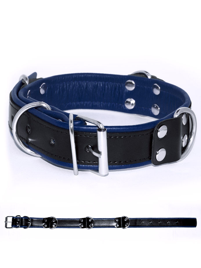 Collar Bondage Deluxe  - Negro/Azul