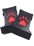 Guantes Puppy Play Padded Palm Gloves - Negro/Rojo